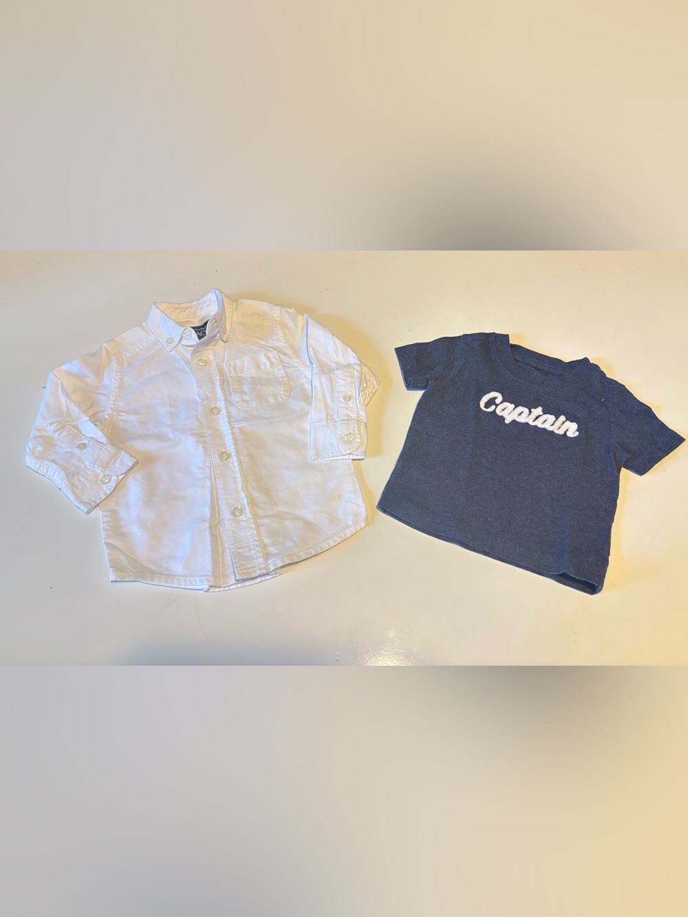Baby Boy 3-6M 6-9M T-Shirt and Long Sleeve button up shirt Janie & Jack Children